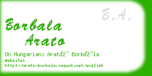 borbala arato business card